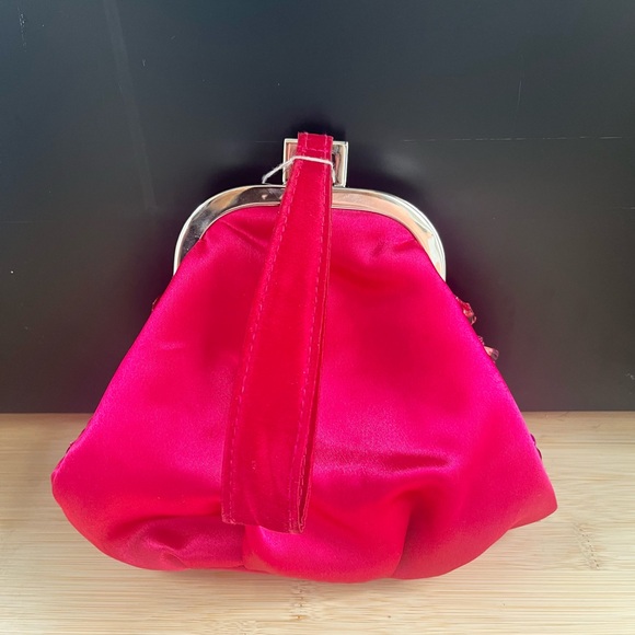 NWT Menbur Beaded Sequin Satin Evening Clutch Pink 98309-33 - Picture 4 of 8